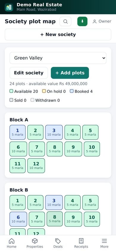 Society plot map on phone
